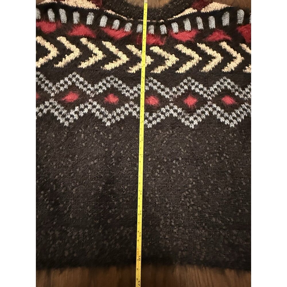 Fair Isle Nordic Sweater Arizona Jean Co Cropped Aztec Soft Fizzy Small NEW! - Picture 9 of 10